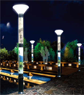 柱式山水三段式景觀燈